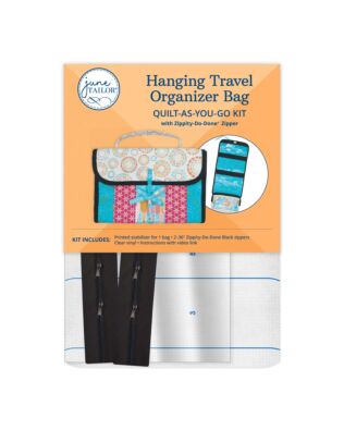 Hanging Travel Organizer Bag Quilt-As-You-Go Kit with Zippity-Do-Doneâ„¢ Zipper - Black
