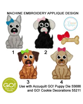 GO! Puppy Girl Embroidery Design by Creative Appliques