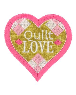 Small Heart Quilt LOVE Patch ​Embroidery Single Design by OESD
