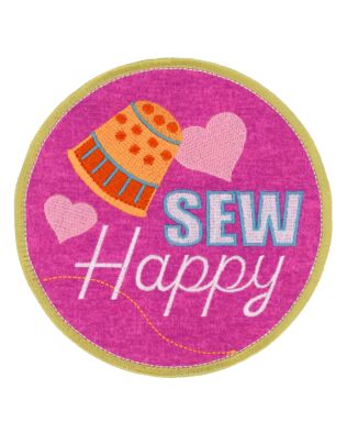 Large Circle SEW Happy Patch ​Embroidery Single Design by OESD