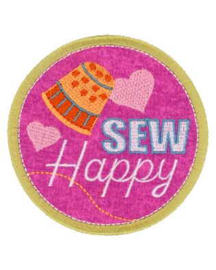 Medium Circle SEW Happy Patch ​Embroidery Single Design by OESD