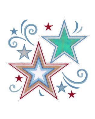 Patriotic Stars 1 Embroidery Single Design by OESD