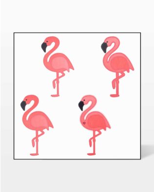 GO! Flamingo Set Embroidery by V-Stitch Designs