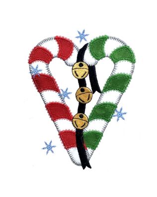 GO! Jingle Bell Candy Canes Single Design Embroidery by V-Stitch Designs