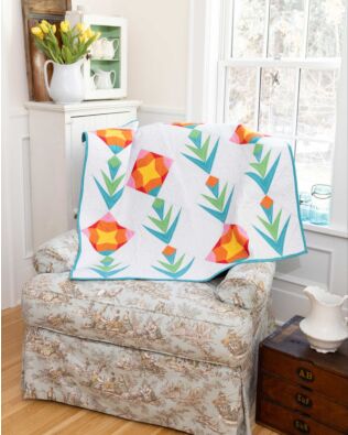GO! Tulips in the Palm Garden Throw Quilt Pattern