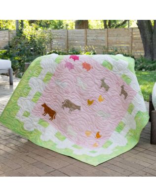 GO! On the Farm Throw Quilt Pattern