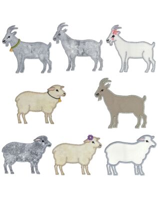 GO! Goat and Sheep Set Embroidery by V-Stitch Designs