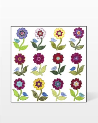 GO! Little Round Flower Embroidery Design by V-Stitch Designs