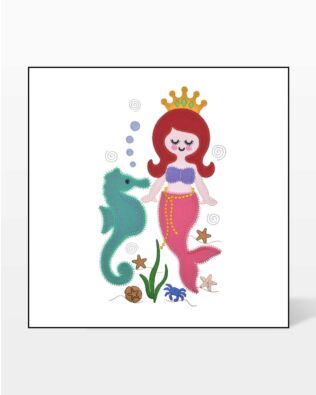 GO! Mermaid Queen and Seahorse Embroidery by V-Stitch Designs