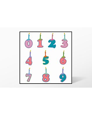 GO! Numbers with Candles Embroidery Designs by V-Stitch Designs (VQ-NC)