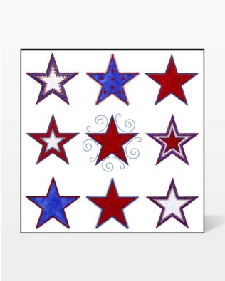 GO! Stars Embroidery Designs by V-Stitch Designs