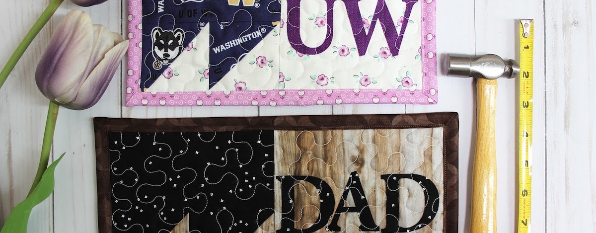 Quick Mug Rug Project to Celebrate Grads & Dads