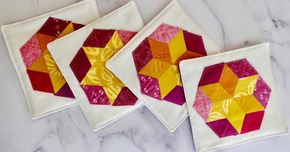 Weekend DIY: Personalized English Paper Piecing Coasters