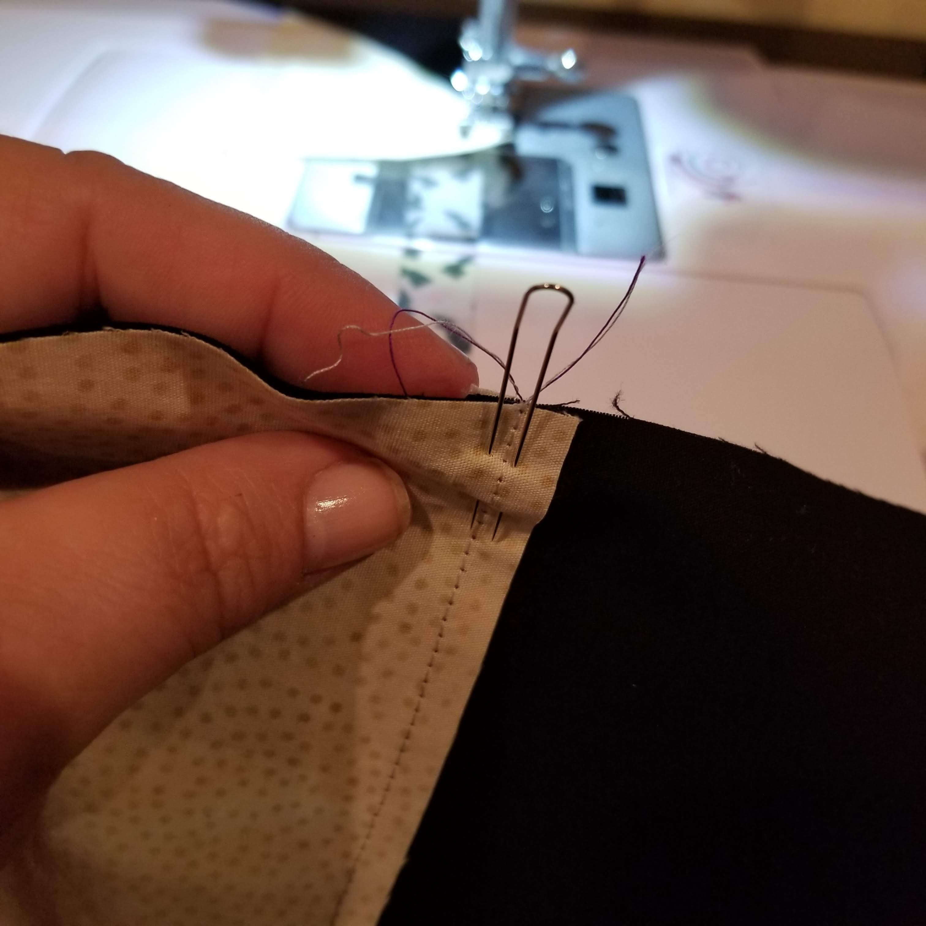 pinning quilt block intersection sewing machine