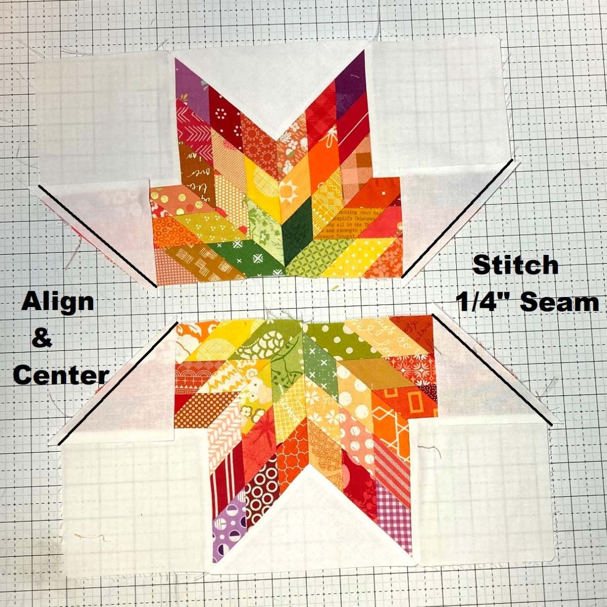 Scrappy Prairie Star Quilt Tutorial53