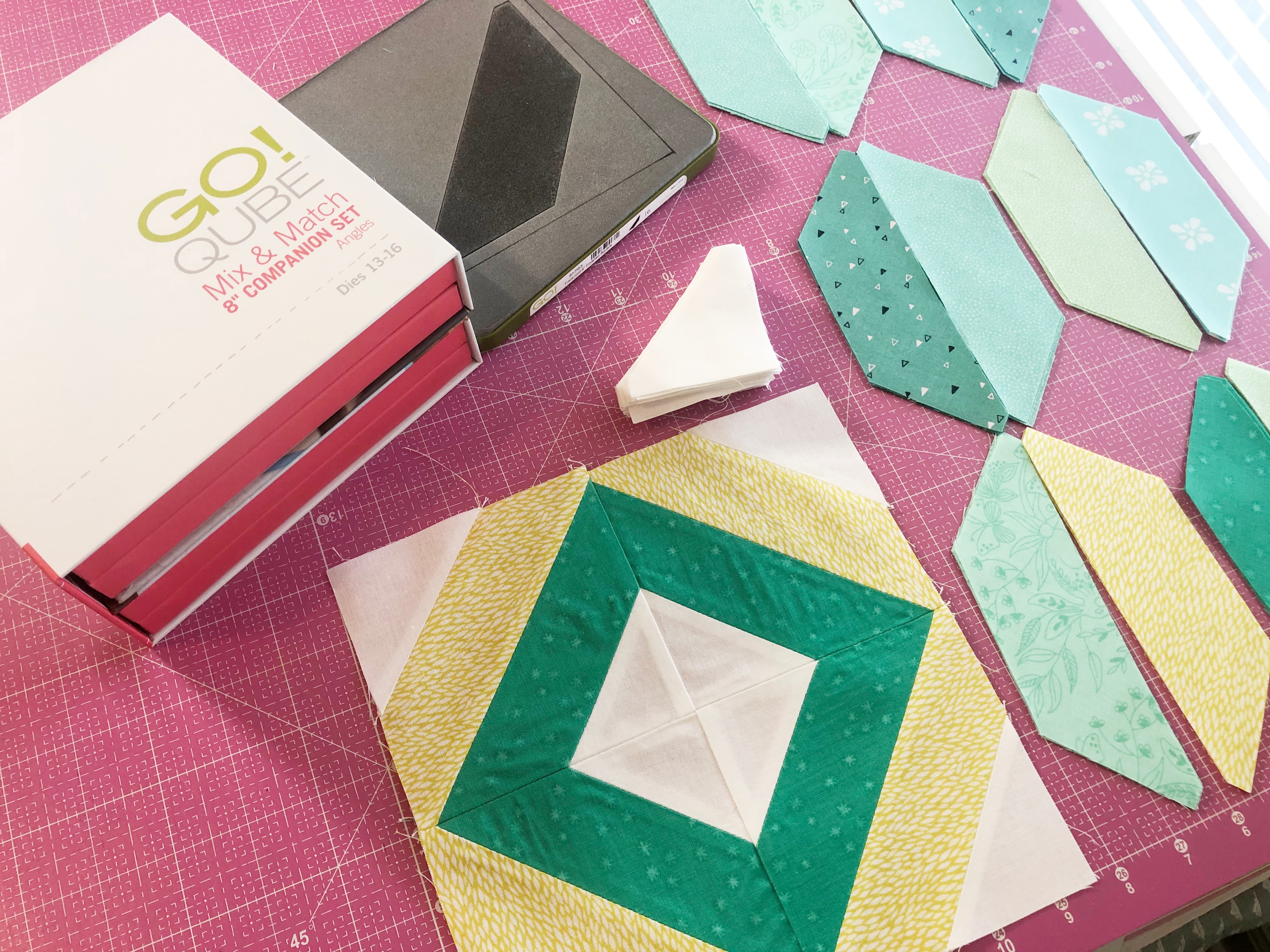8 Angles Qube Strip Quilt Block