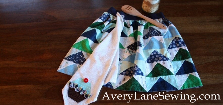 AccuQuilt Flying Geese Apron Tutorial Finished gift set image