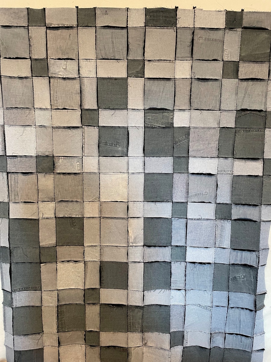 Back of the Top of the Upcycled Denim Quilt Jen Made