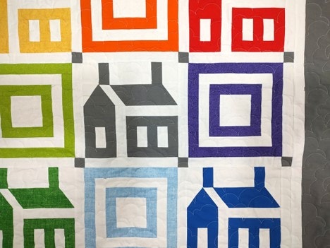 Another Close Up of Bea's Finished Schoolhouse Quilt