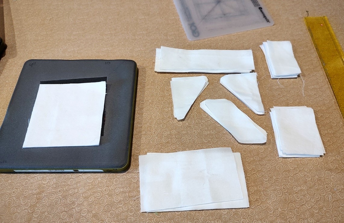 Cut Schoolhouse Pieces and Squares in White