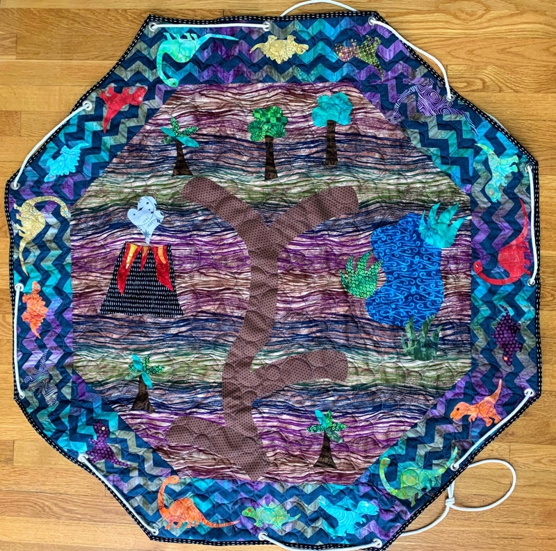 Dinosaur Playmat - full view of finished playmat