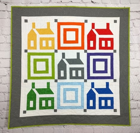 Bea's Finished Schoolhouse Quilt