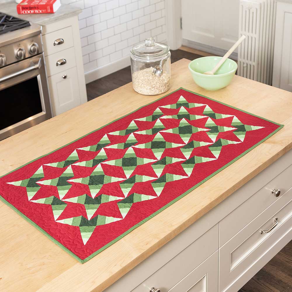 GO! Christmas Stars Table Runner Free Pattern
