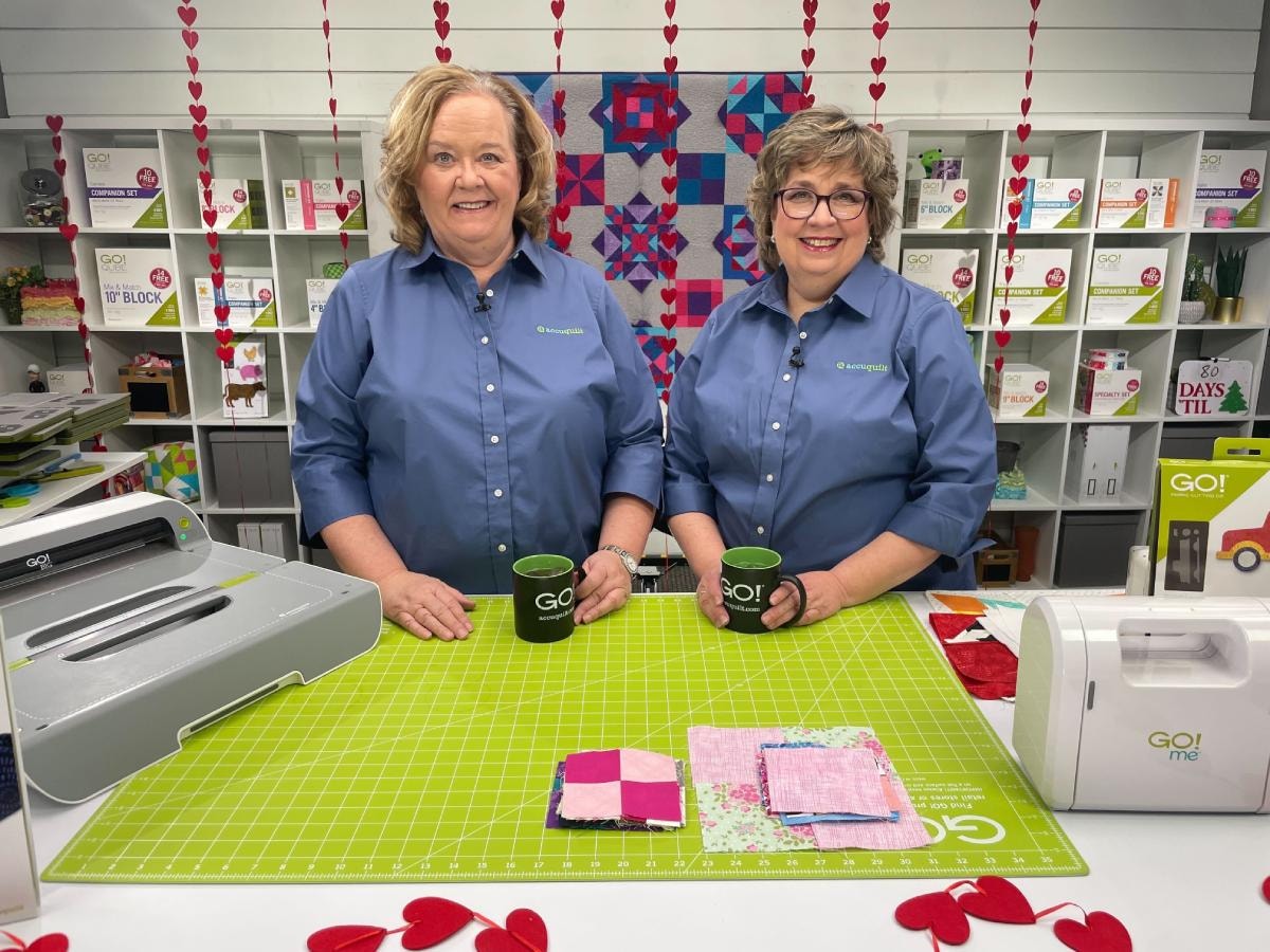 Pam and Erica hosting a Tuesday AccuQuilt Live Event