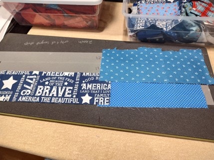 Some Fabric Scraps Bea Chose On the GO! Log Cabin-12" Finished Square by Leslie Main Die