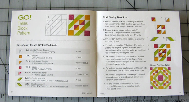 Trellis pattern in book